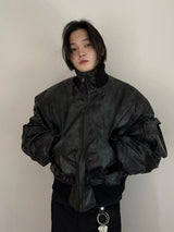 VINTAGE AGED COTTON BOMBER JACKET