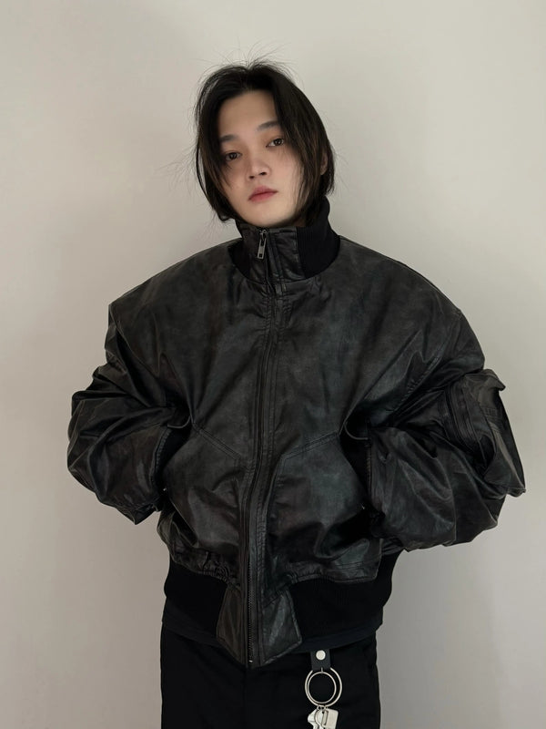 VINTAGE AGED COTTON BOMBER JACKET