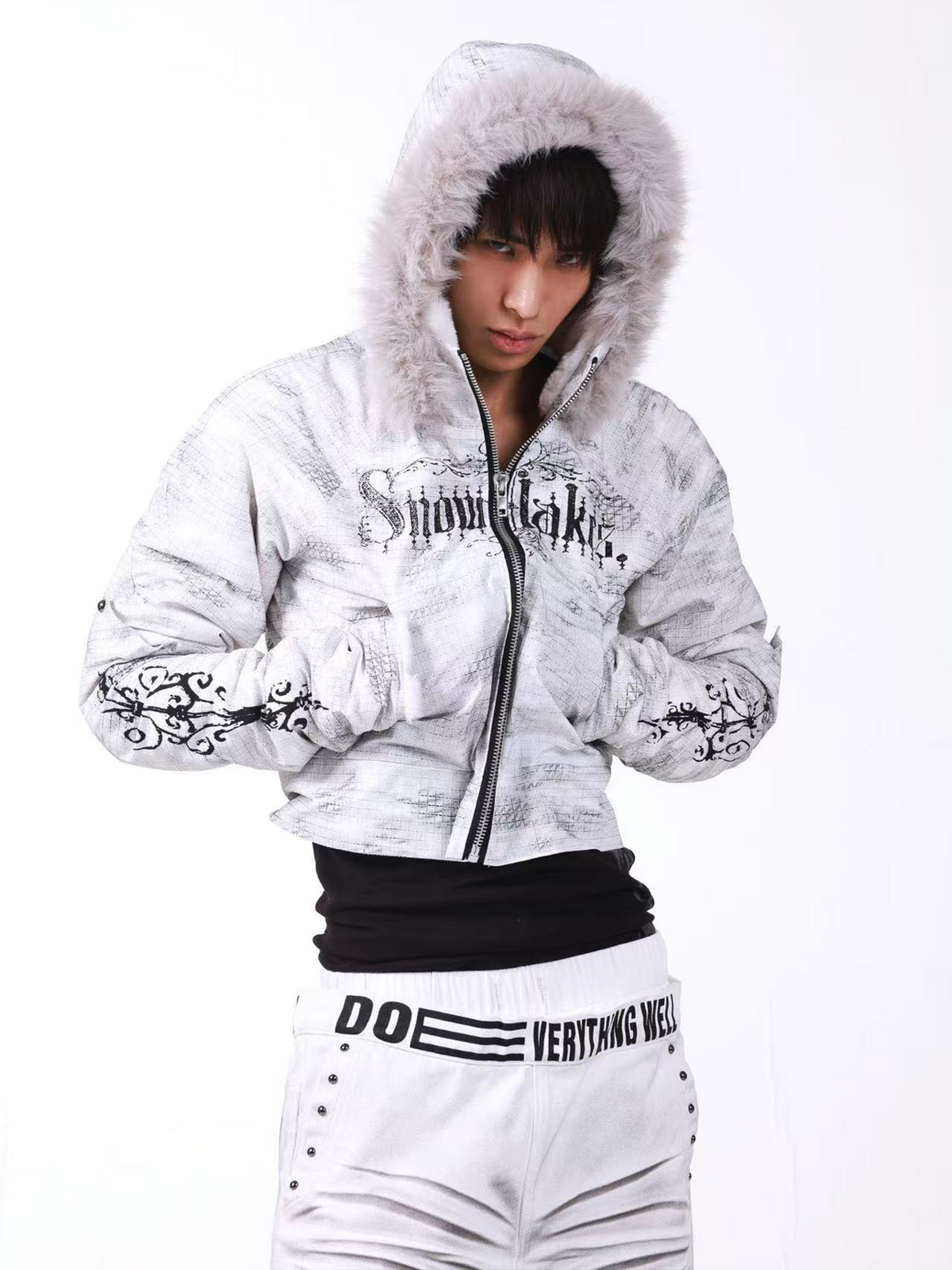 WASHED HOODED SWEATSHIRT JACKET