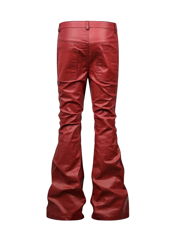 LIQUID METAL PINK WAXED PANTS