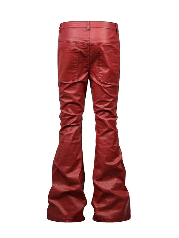 LIQUID METAL PINK WAXED PANTS