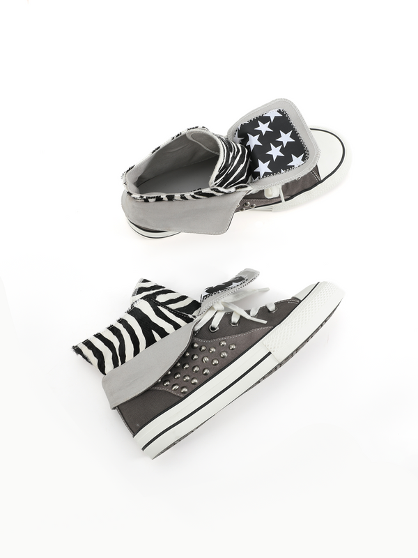 ZEBRA-PRINT SUEDE SNEAKERS