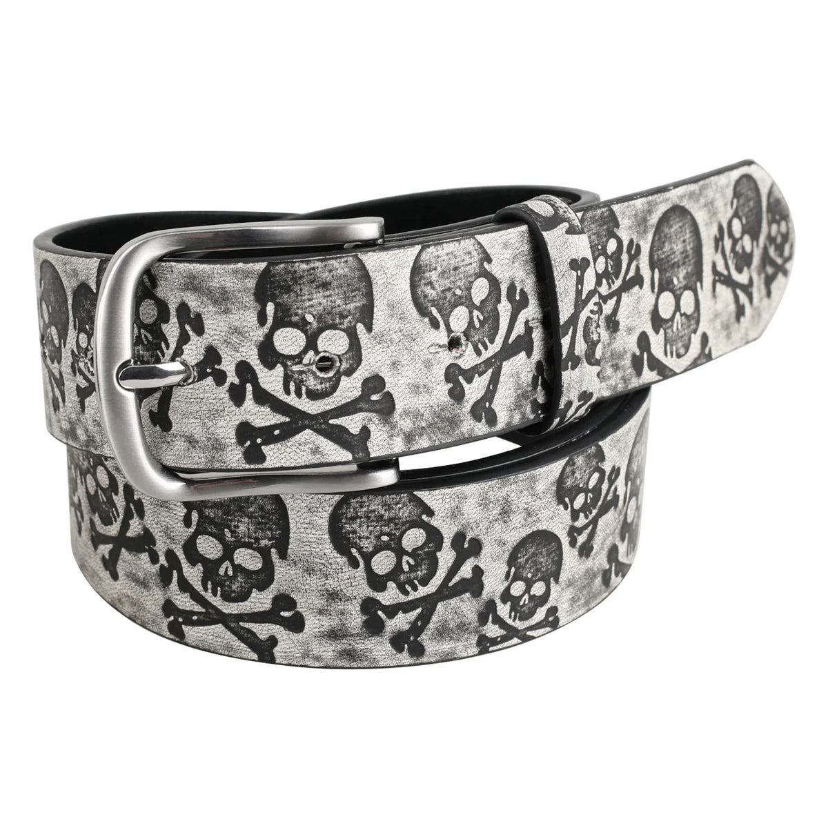 SKULL BUCKLE PU BELT