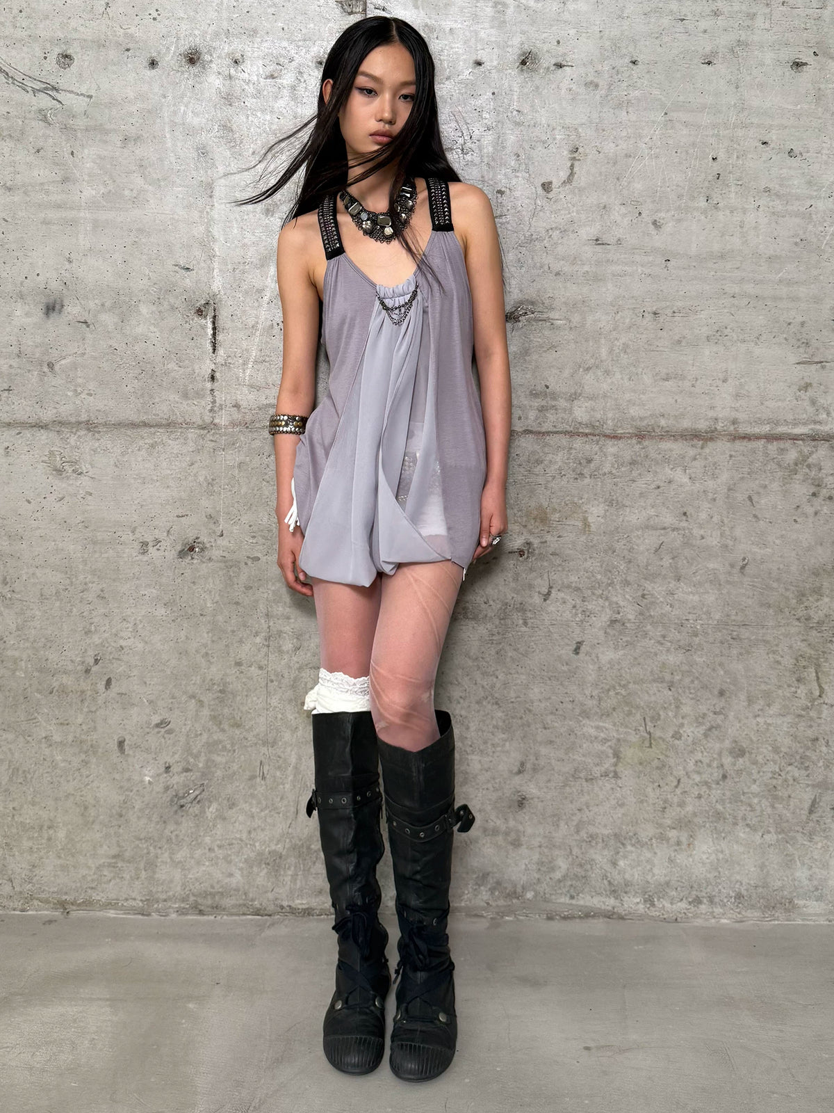 PUNK METAL STRAPS DOLL TANK TOP