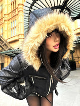 FAUX LEATHER MULTI-ZIPPER JACKET