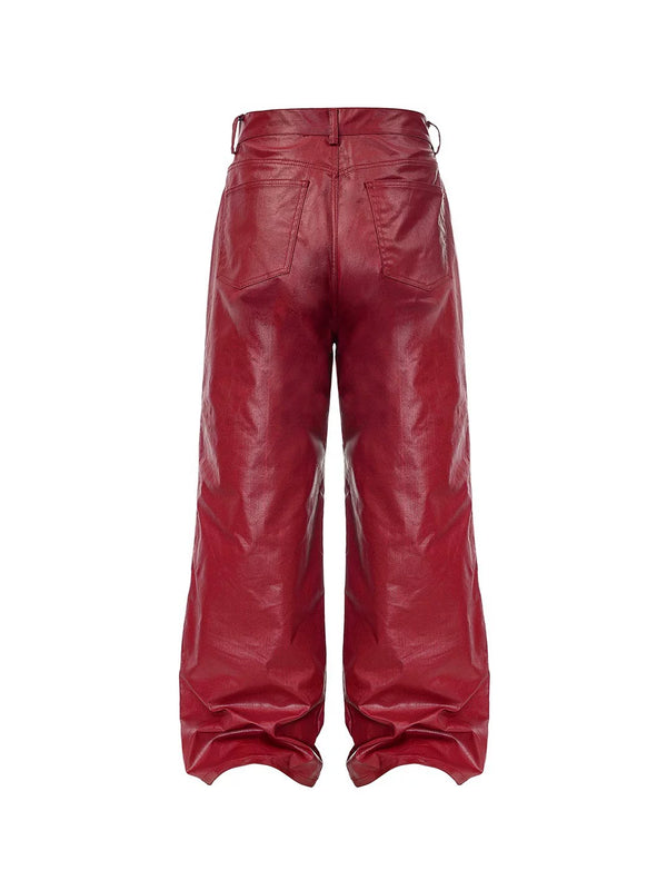 LIQUID METAL PINK COATED PANTS