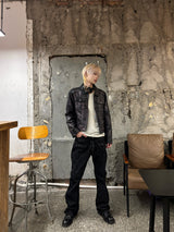 CUSTOM BLACK RAW DENIM PANTS