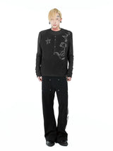 TRANSPARENT LAYERED BUTTON T-SHIRT