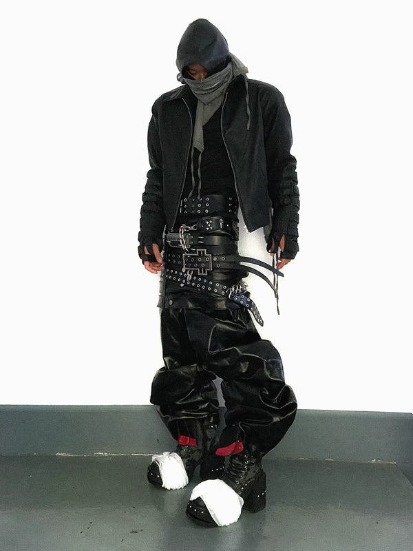 MULTI-WAIST LEATHER PANTS