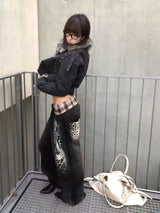ANIMAL PRINT WIDE LEG PANTS