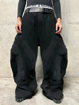 ALIEN SKELETAL WIDE LEG JEANS