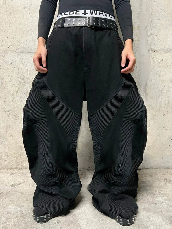 ALIEN SKELETAL WIDE LEG JEANS