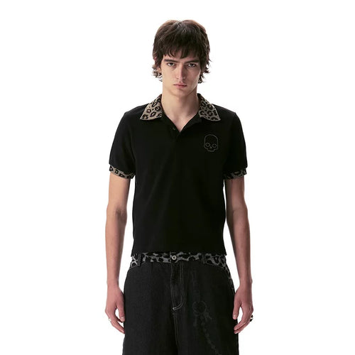 LEOPARD PRINT SKULL POLO
