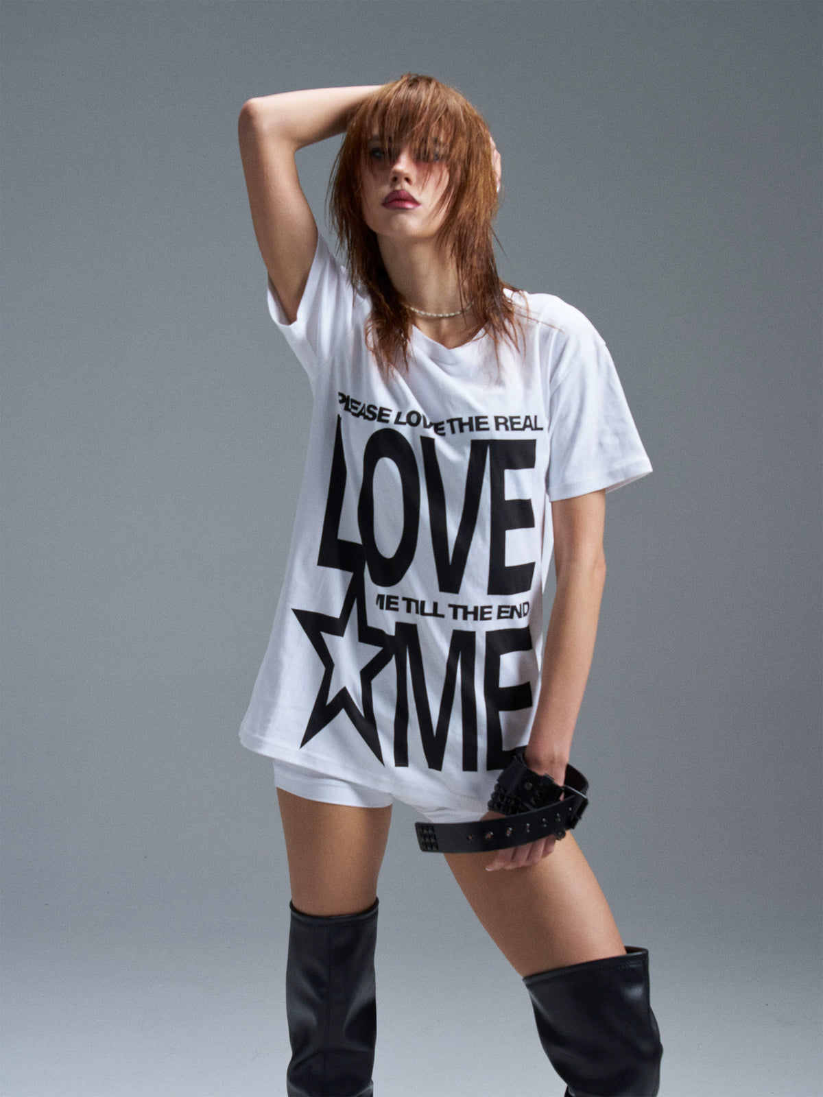LAYERED RELAXED SLOGAN T-SHIRT