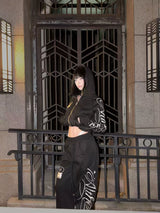 RIVET-STYLE SPORTS HOODIE JACKET