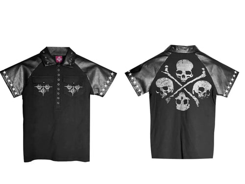 DARK SKULL EMBROIDERED T-SHIRT