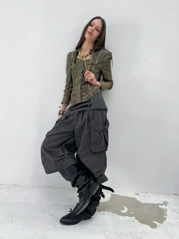 RETRO LOW WAIST CROPPED PANTS