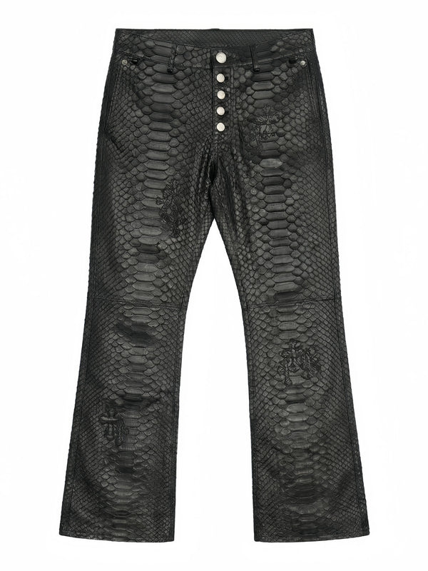 RETRO PYTHON LEATHER PANTS