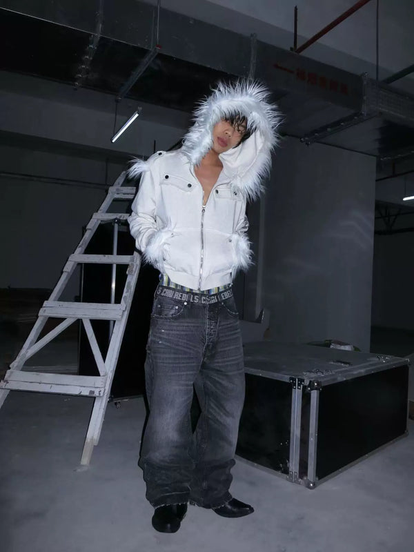 FADED CAT'S-EYE WIDE-LEG JEANS