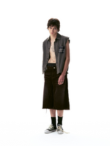 LEOPARD PRINT CORDUROY SHORTS
