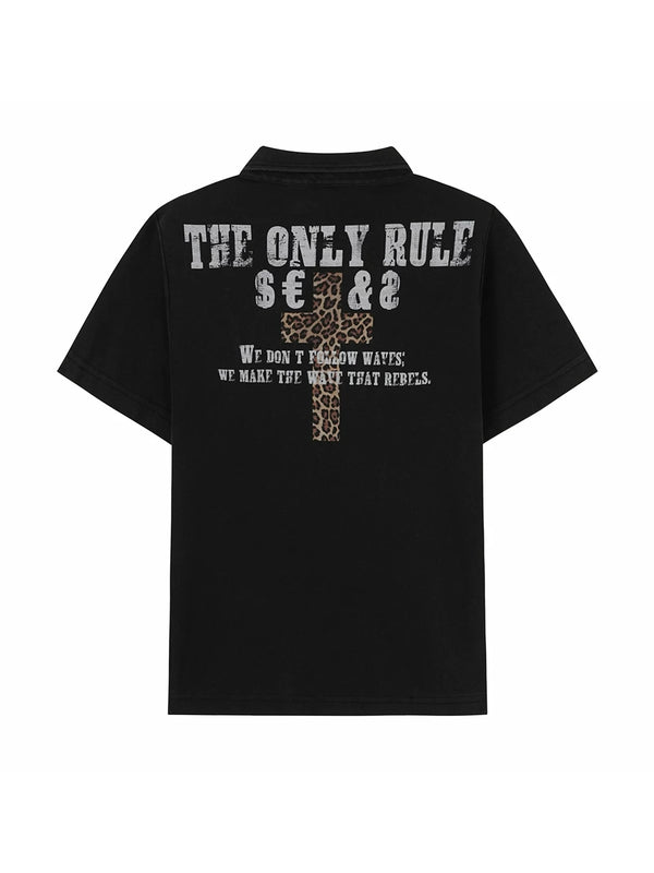 LEOPARD PRINT POLO SHIRT