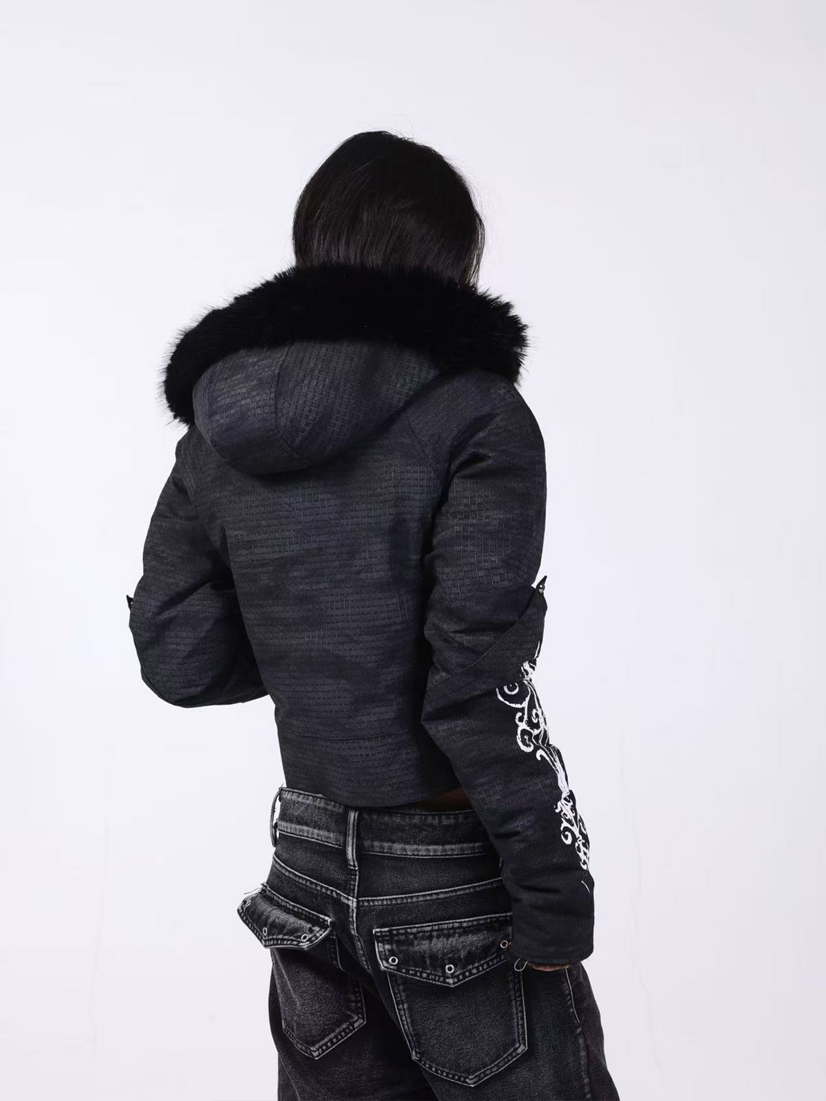 WASHED HOODED SWEATSHIRT JACKET