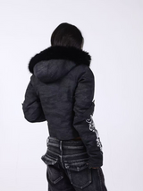 WASHED HOODED SWEATSHIRT JACKET