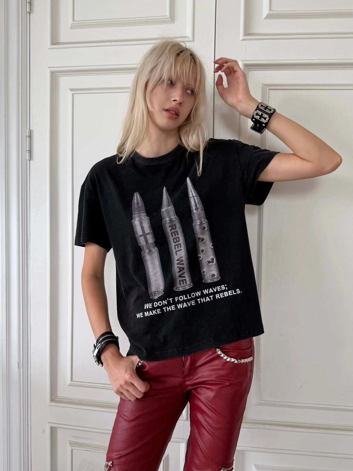 BULLET PRINT WASHED TEE