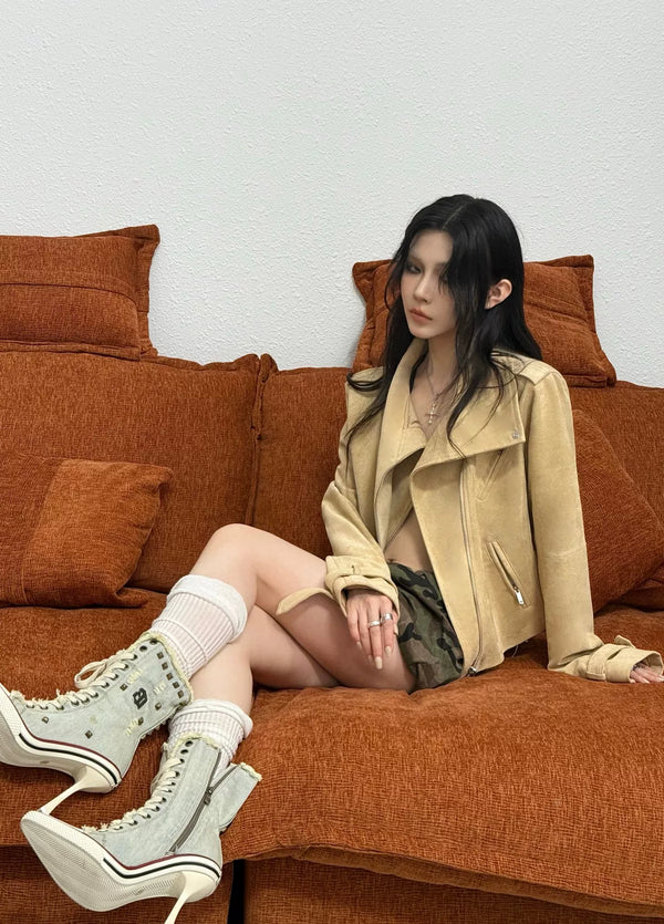 SUEDE BIKER JACKET