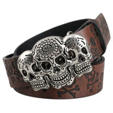 SKULL BUCKLE PU BELT