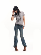 SPIKED RIVET SLIM FIT JEANS