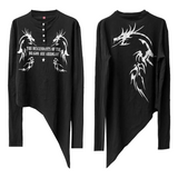 IRREGULAR DRAGON PATTERN T-SHIRT
