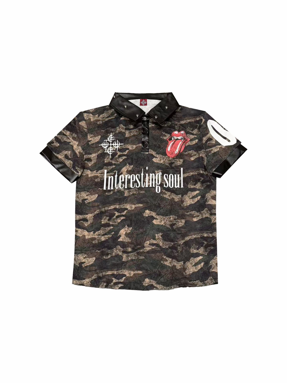 CAMOUFLAGE RIVET POLO SHIRT