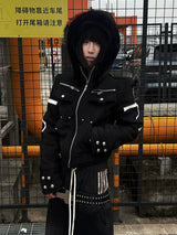HOODED SUEDE JACKET WINTER