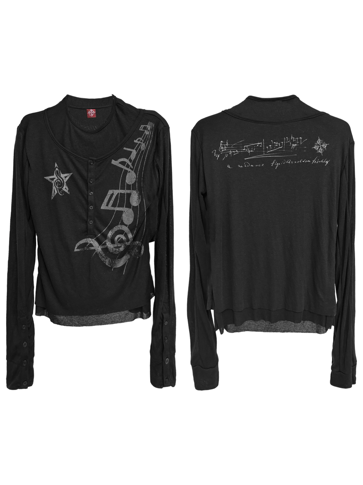 TRANSPARENT LAYERED BUTTON T-SHIRT