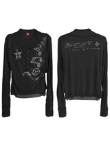 TRANSPARENT LAYERED BUTTON T-SHIRT