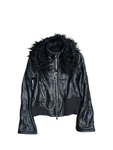 FUR COLLAR LEATHER JACKET