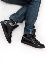 HIGH-TOP PATENT LEATHER SNEAKERS