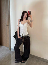 LEOPARD PRINT CURVED-LEG JEANS
