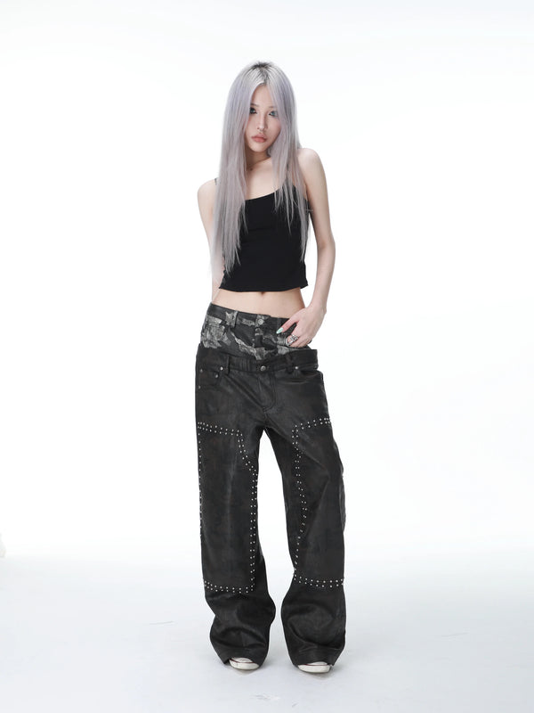 CAMOUFLAGE HEAVY-DUTY DENIM PANTS