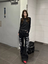 VINTAGE POLKA DOT SKINNY JEANS