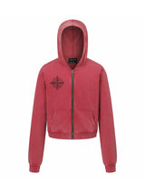 PINK WASHED ZIPPER HOODIE