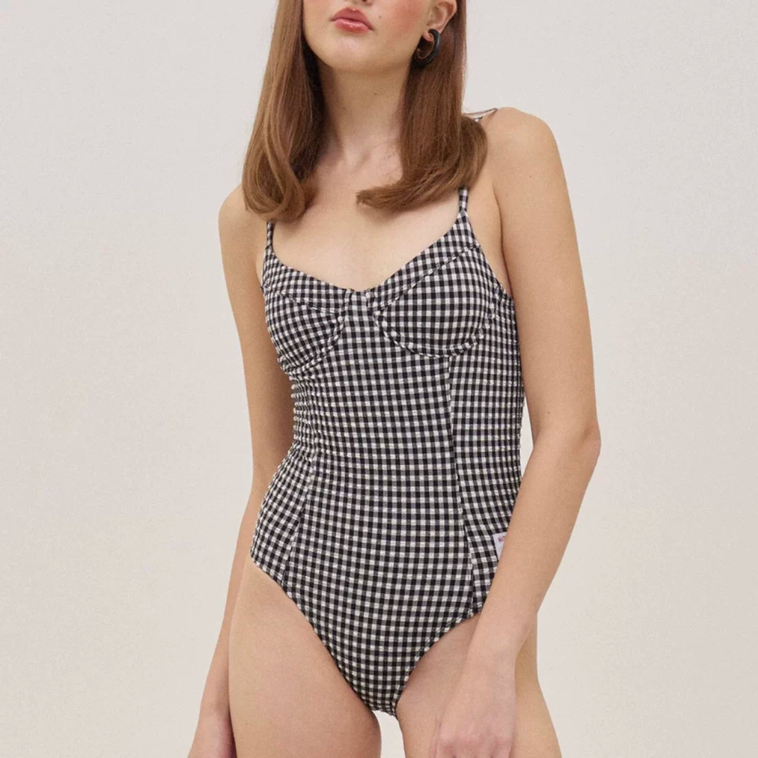 KOREAN CHECKERED PUSH-UP SWIMSUIT