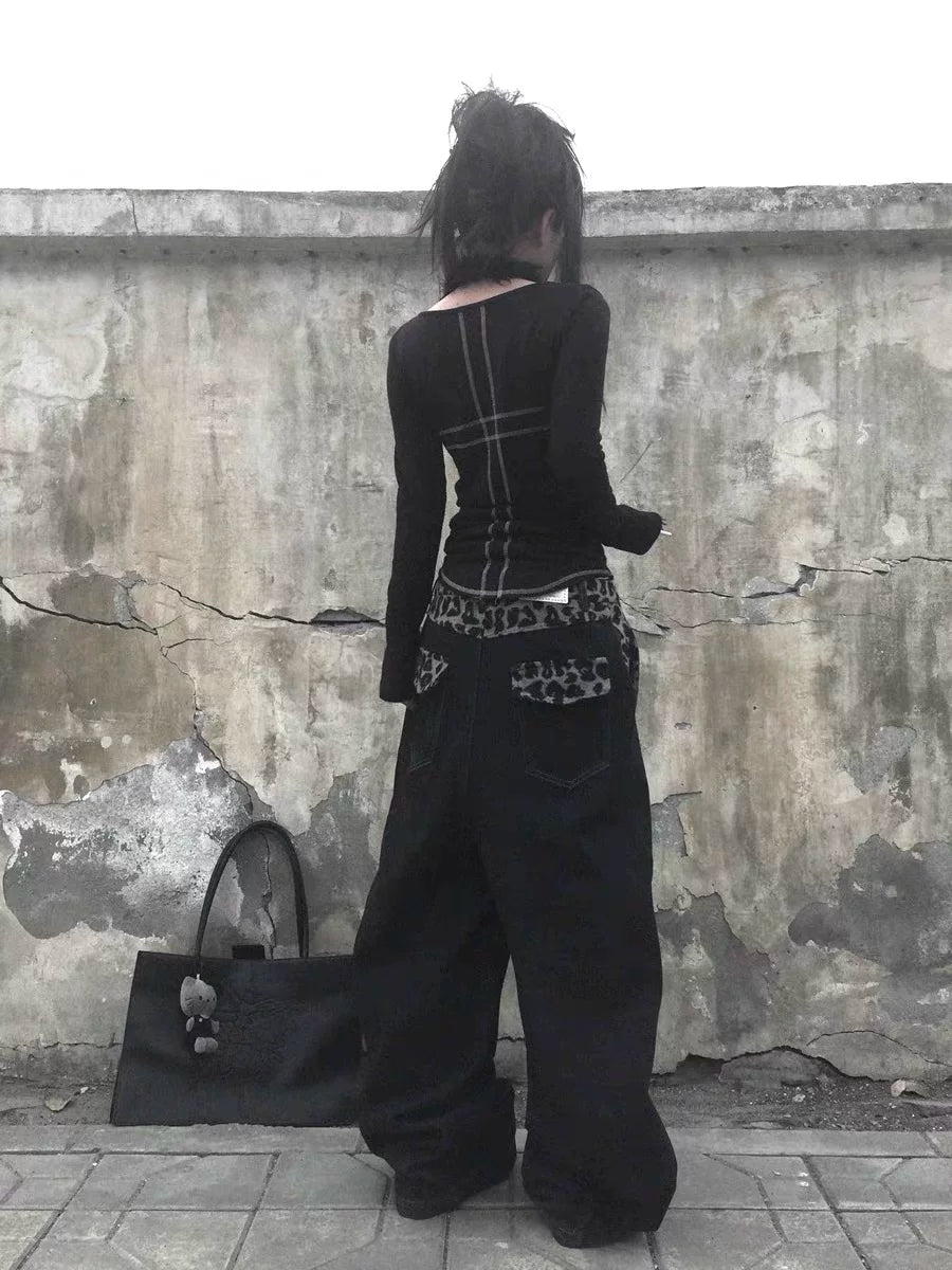 LEOPARD PRINT WIDE LEG PANTS