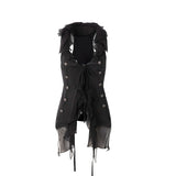CHIFFON RUFFLE SUIT VEST