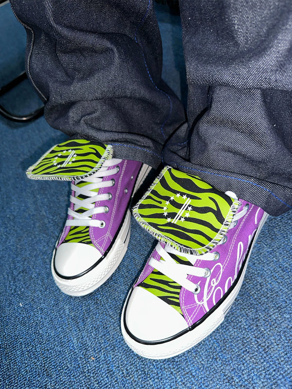 ZEBRA SKULL PRINT SNEAKERS