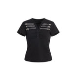 RETRO METAL BUTTON HENLEY TEE