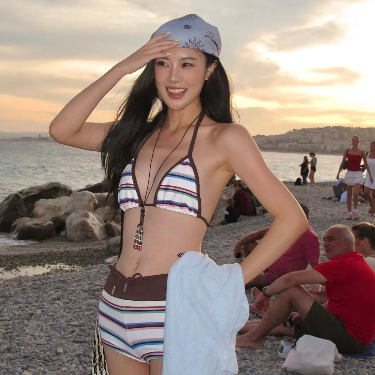 SEDUCTIVE STRIPED BIKINI BOTTOM