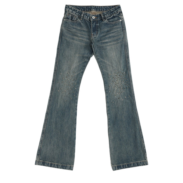 SPIKED RIVET SLIM FIT JEANS