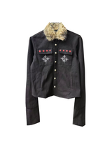 DARK PUNK FUR COLLAR JACKET